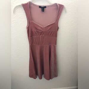 Velvet dusty rose pink dress